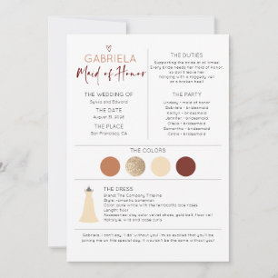 Bridal Party Maid of Honour Proposal & Information