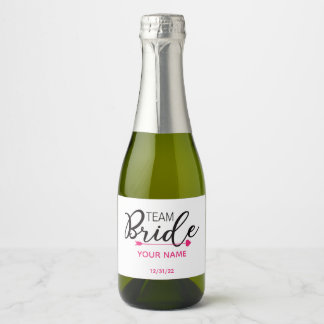 Bridal Party Mini Sparkling Wine Label Team Bride