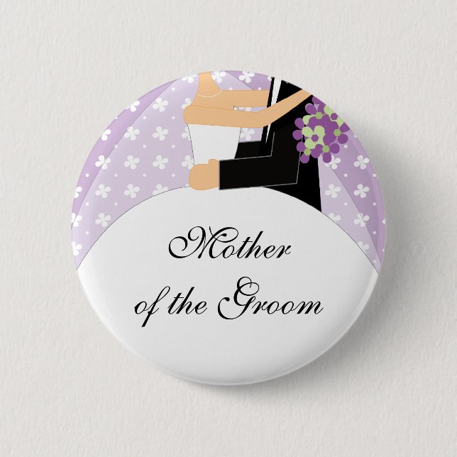 Bridal Party Mother of the Bride Button / Pin (Front)