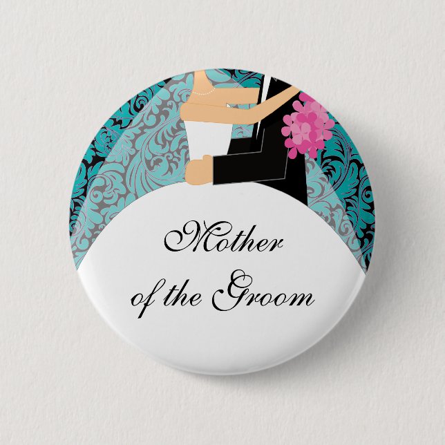 Bridal Party Mother of the Bride Button / Pin (Front)