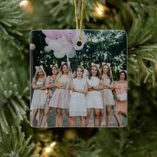 Bridal Party Photo Bride Bridesmaids Friends Ceramic Ornament