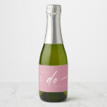 Bridal Party Proposal | Blush Pink Mini Sparkling Wine Label<br><div class="desc">This mini sparkling wine bottle label is the perfect way to customise gifts for your girls,  guys,  or family members! Minimalist design featuring a handwritten signature script paired with a simple sans-serif font and a blush pink background. Check out the store for matching Bridesmaid gifts and other wedding accessories!</div>