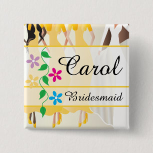 Bridal Party Rehearsal, Shower, Bachelorette 15 Cm Square Badge