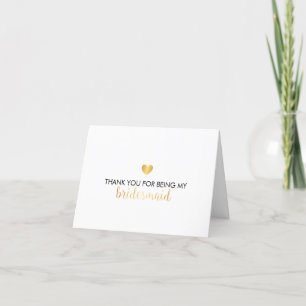 Bridal Party Thank You Card - Heart Script