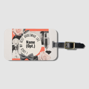 Bridal Party Thank You, Mid-century Modern Vintage Luggage Tag