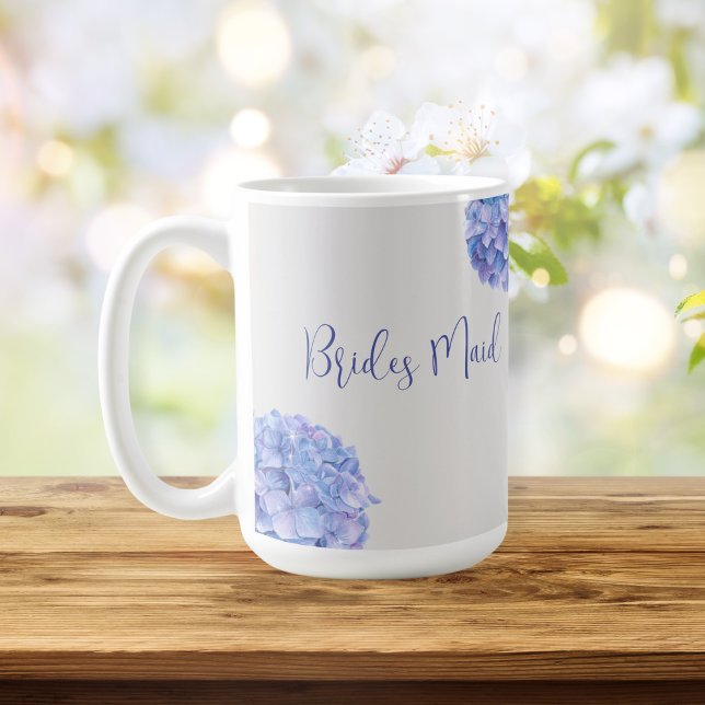 Bridal Party Watercolor Blue Hydrangea  Coffee Mug (Creator Uploaded)
