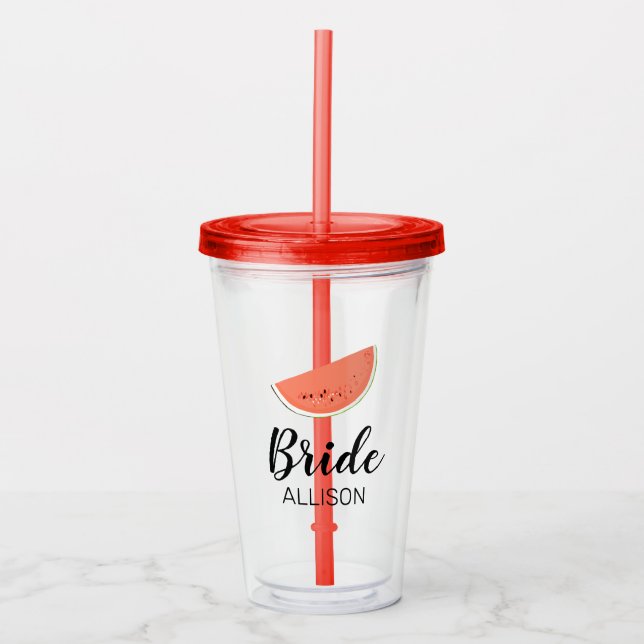 Bridal Party Watermelon Acrylic Tumbler (Front)