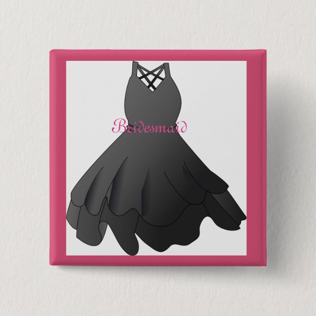 Bridal Party Wedding Dress Bridesmaid Button  (Front)