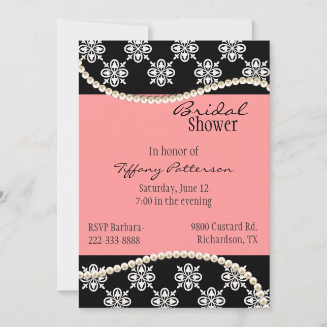 Bridal Pearls Bridal Shower Invitation (Front)