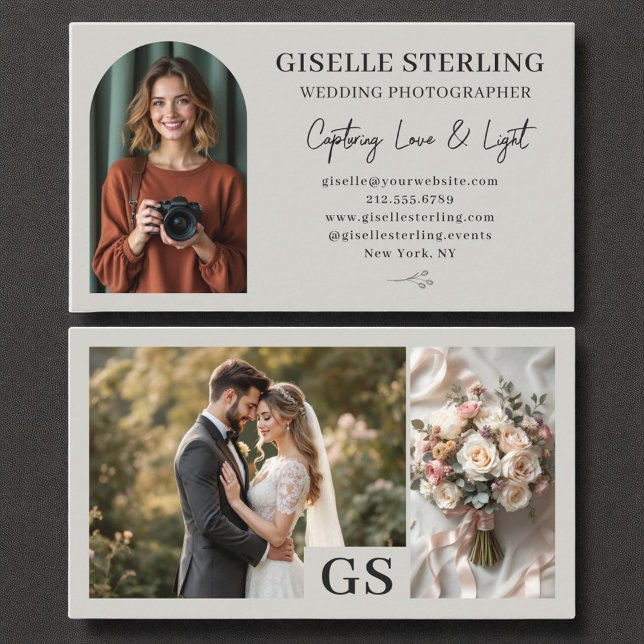 Bridal Photographer Photo Script Professional Business Card (Creator Uploaded)