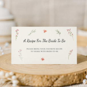 Bridal Recipe Card Delicate Floral Shower