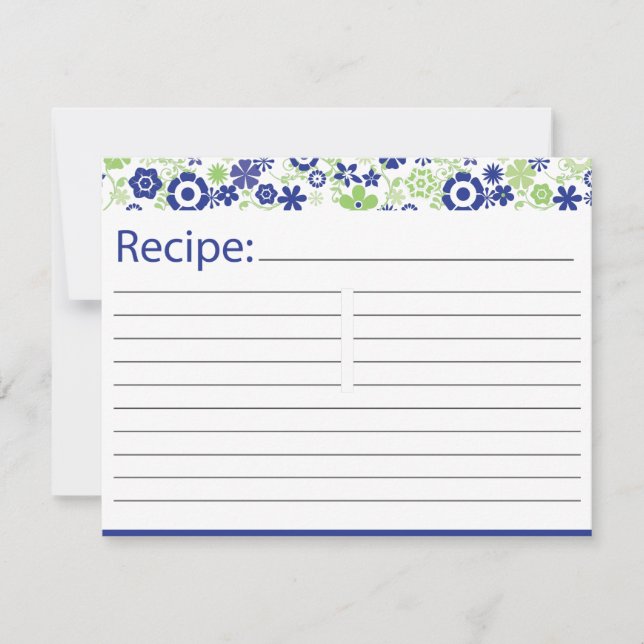 Bridal Recipe Card  |  Lime and Navy (Front)