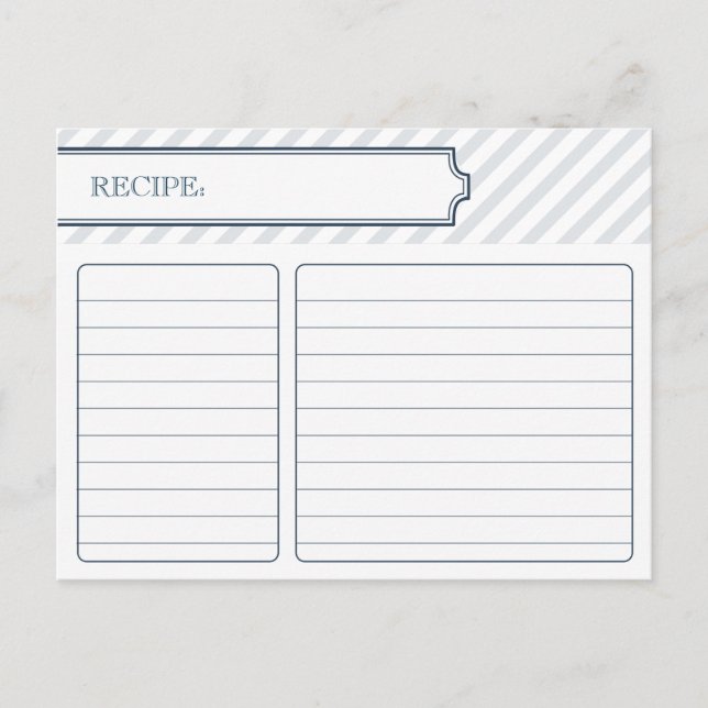 Bridal Recipe Card  |  Peacock Blue (Front)