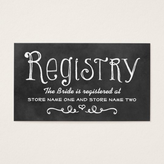 Bridal Registry Card | Black Chalkboard Charm