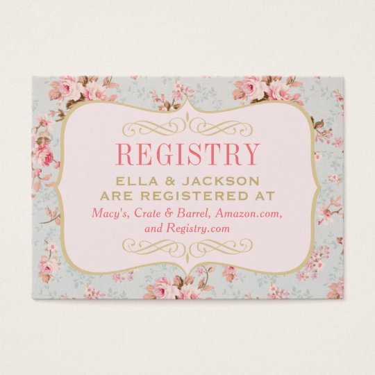 Bridal Registry Card | Vintage Garden Party