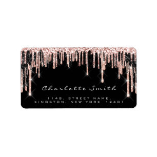 Bridal RSVP Kiss Rose Lips Sparkly Glitter Makeup Label