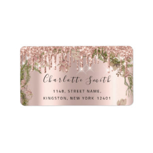 Bridal RSVP Wedding Drips Rose Floral Down Label