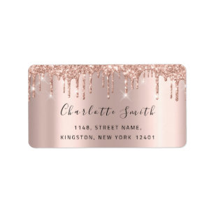 Bridal RSVP Wedding Drips Rose Gold Spark Label