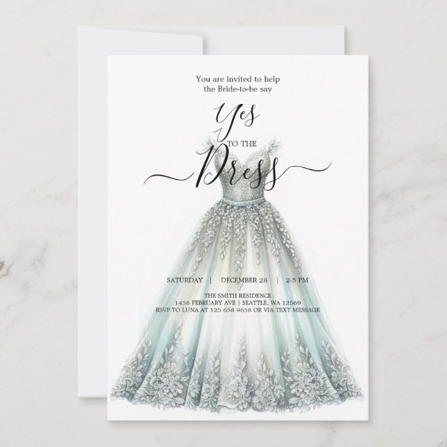 Bridal Say Yes to the Dress Invitation (Front)