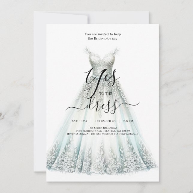Bridal Say Yes to the Dress Invitation (Front)