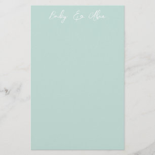 Bridal Seaglass Solid Personalised Stationery