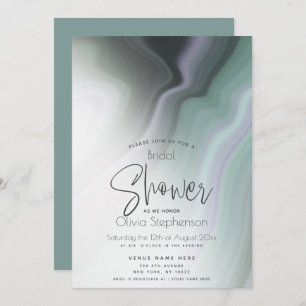 BRIDAL SHOWER   Abstract Dusty Sage and Violet Invitation