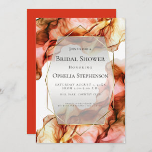 BRIDAL SHOWER   Abstract Watercolor Autumn Colour  Invitation