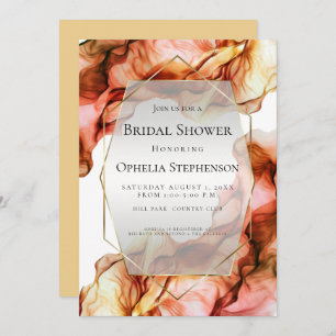BRIDAL SHOWER Abstract Watercolor Autumn Colour Invitation