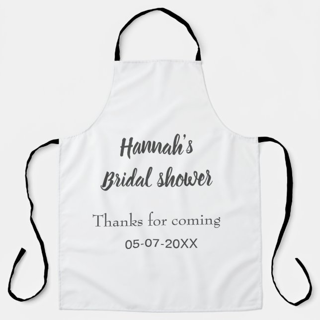 Bridal shower add name date year thanks for coming apron (Front)