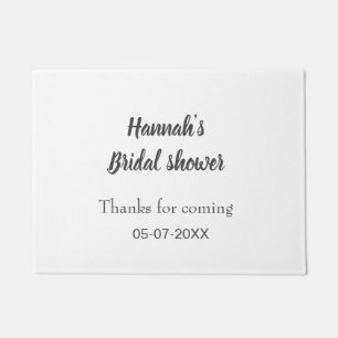 Bridal shower add name date year thanks for coming doormat