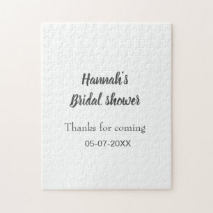 Bridal shower add name date year thanks for coming jigsaw puzzle