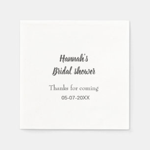 Bridal shower add name date year thanks for coming napkin