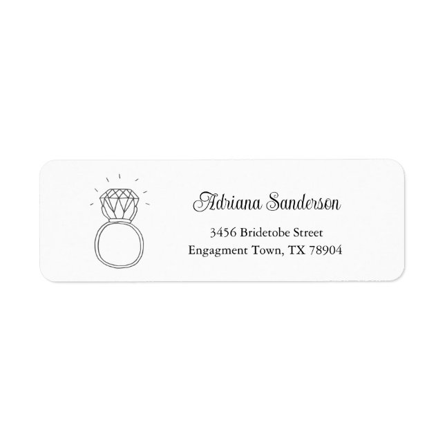 Bridal Shower Address Labels, Engagement Stickers (Front)