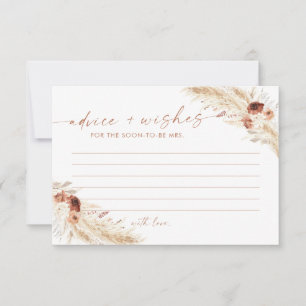 Bridal Shower Advice and Wishes Card, Boho Bridal Invitation