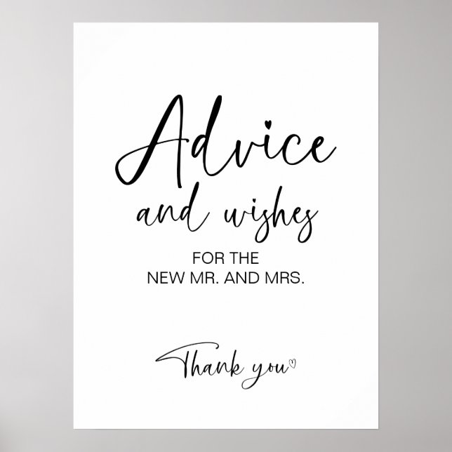 Bridal Shower Advice and Wishes Sign (Front)