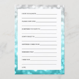 Bridal Shower Advice Beach Ombre Glitter Lights Invitation