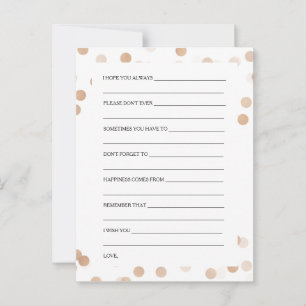 Bridal Shower Advice Cards Copper Foil Glitter