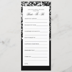 Bridal Shower Advice Cards Silver Midnight Glam