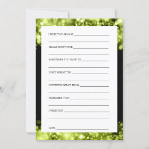 Bridal Shower Advice Chartreuse Sparkling Lights Invitation