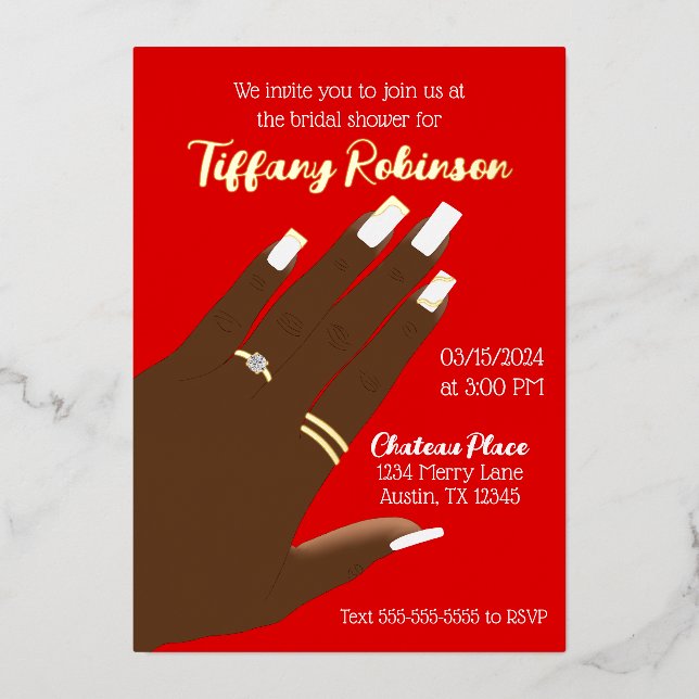 Bridal Shower African American Real  (Front)