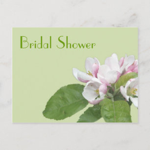 bridal shower apple blossom postcard