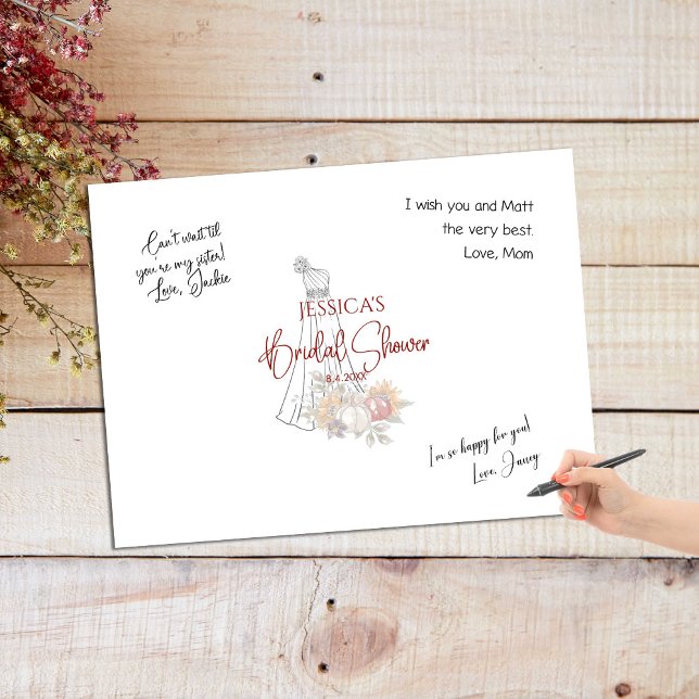 Bridal Shower Autumn Script Alternative Guest Book (Creator Uploaded)