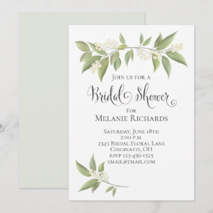 Bridal Shower Baby's Breath Floral Greenery Save The Date