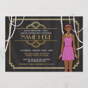 Bridal Shower Bachelorette Party 1920s Invitation