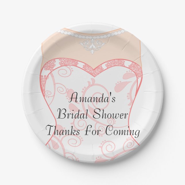 Bridal Shower, bachelorette party Paper Plate (Front)