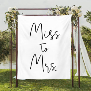 Bridal Shower Backdrop Decorations Miss to Mrs. Tapestry
