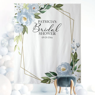 Bridal Shower Backdrop Photo Prop Dusty Blue Tapestry