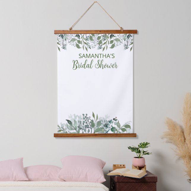 Bridal Shower Backdrop Sign Foliage Leaves  Hanging Tapestry (Bedroom)