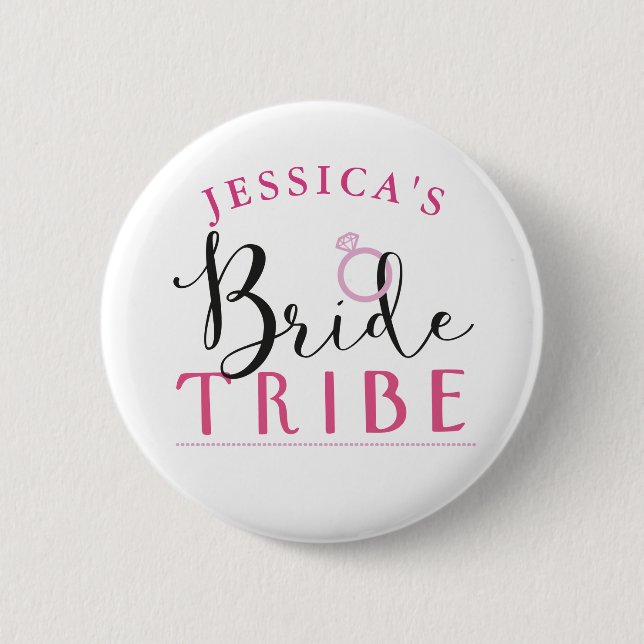 Bridal Shower Badges Bachelorette Bride Tribe Pins (Front)