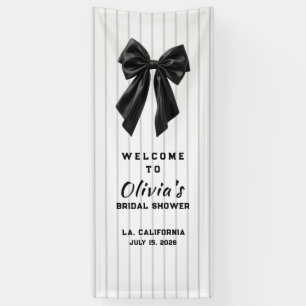 Bridal Shower Banner, Black Bow Wedding Bridal Sho Banner